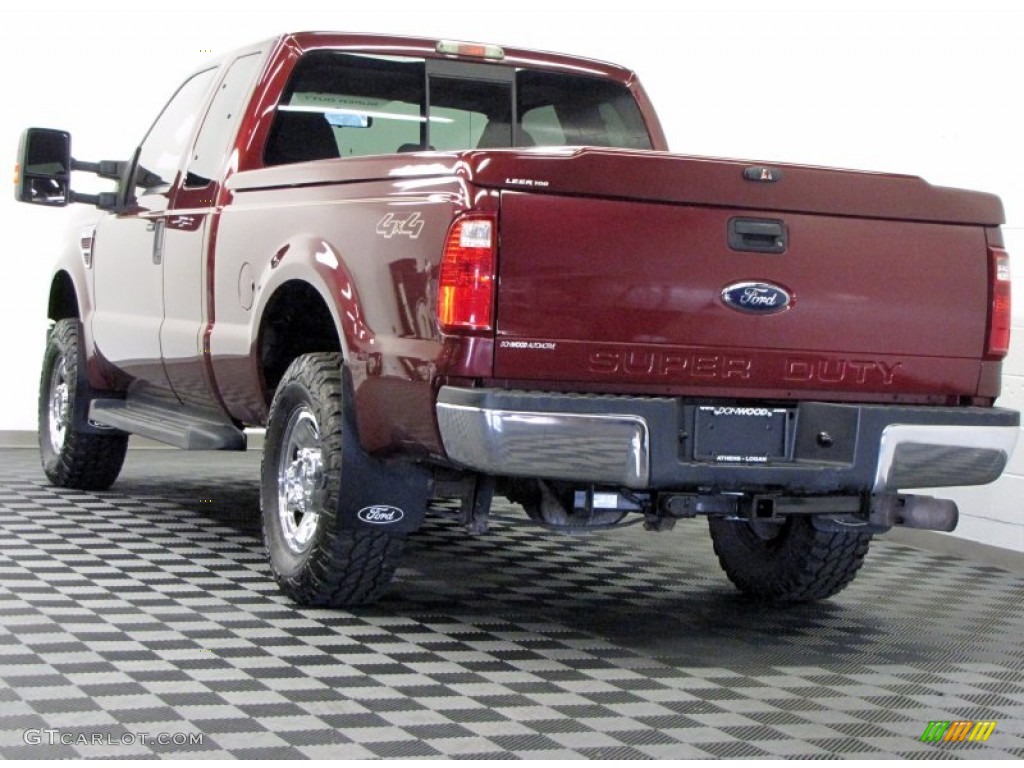 2008 F250 Super Duty XLT SuperCab 4x4 - Dark Toreador Red / Medium Stone photo #2