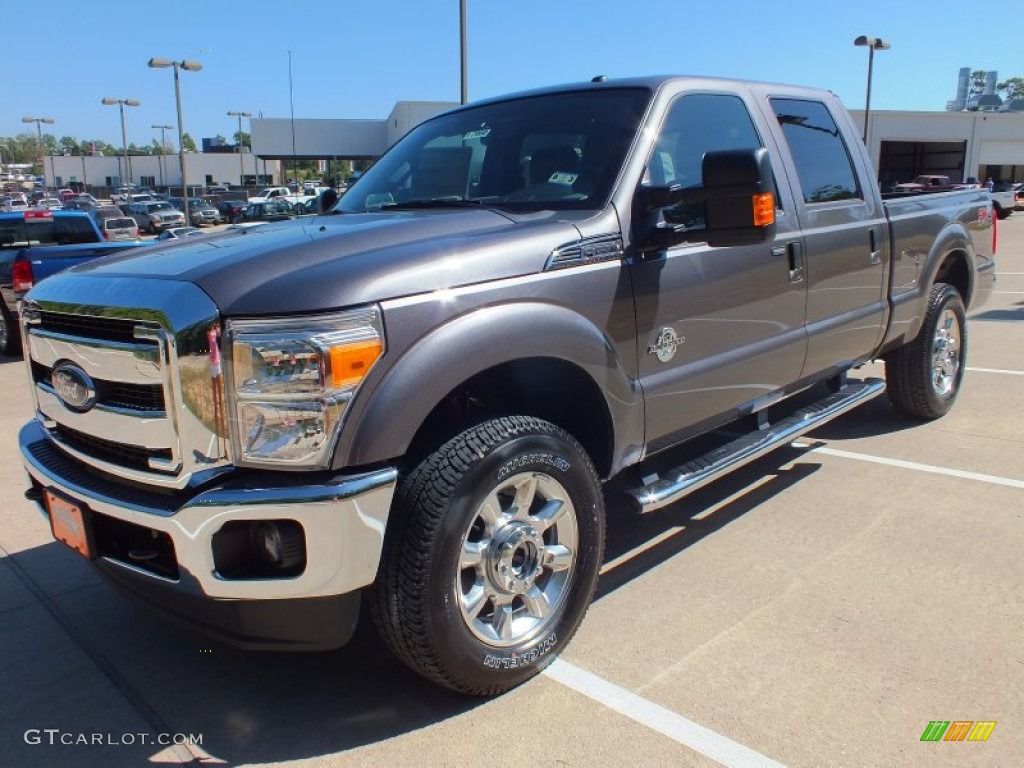 2012 F250 Super Duty Lariat Crew Cab 4x4 - Sterling Grey Metallic / Black photo #9