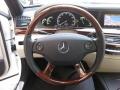 2009 Mercedes-Benz S Black/Savanna Interior Steering Wheel Photo