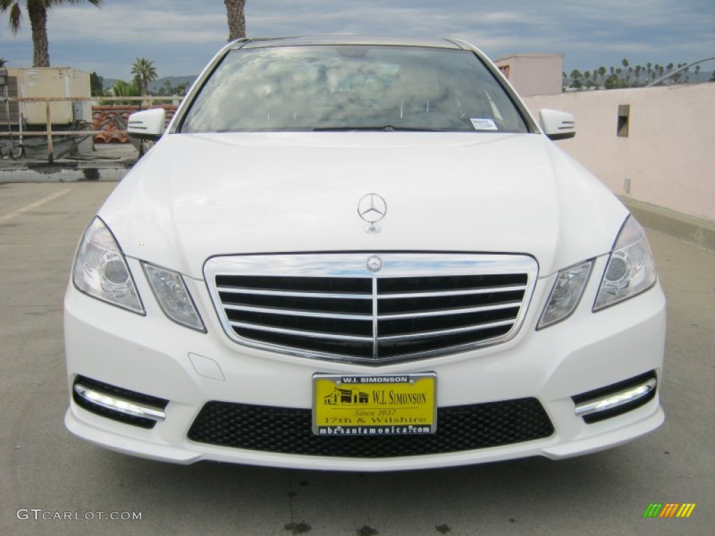 2013 E 350 Sedan - Polar White / Almond photo #2