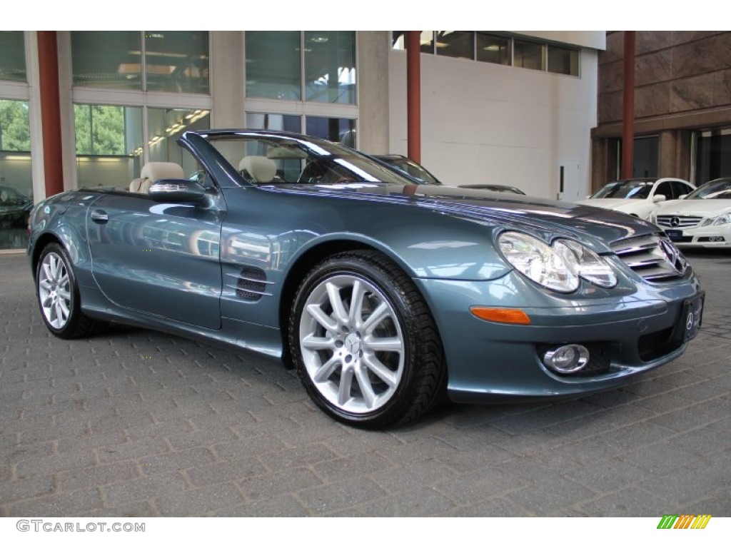 Aegean Blue Metallic 2007 Mercedes-Benz SL 550 Roadster Exterior Photo #70420396