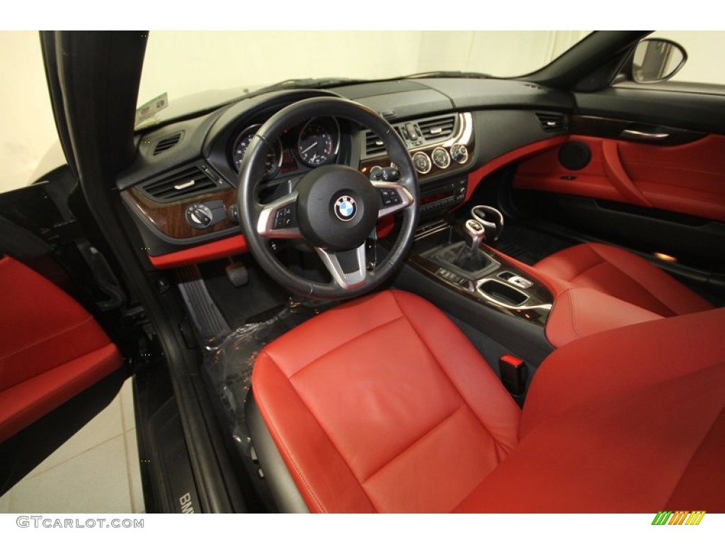 Coral Red Kansas Leather Interior 2009 BMW Z4 sDrive30i Roadster Photo #70420663