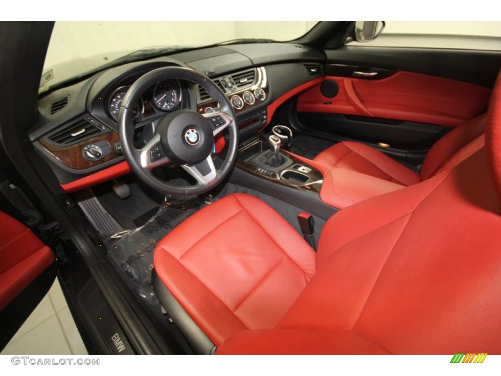 Coral Red Kansas Leather Interior 2009 BMW Z4 sDrive30i Roadster Photo #70420750