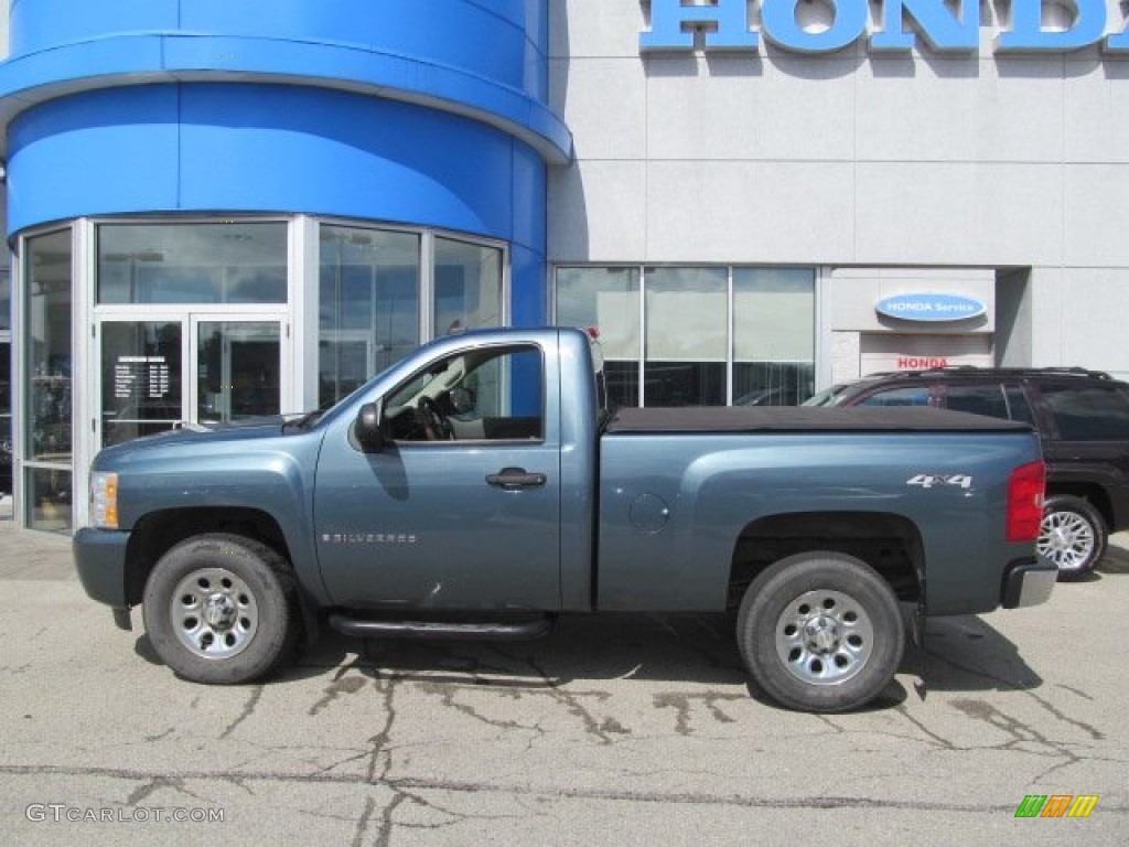 2007 Silverado 1500 LS Regular Cab 4x4 - Blue Granite Metallic / Dark Titanium Gray photo #3