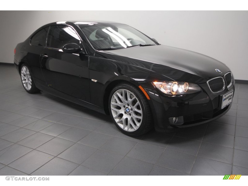 2009 3 Series 328i Coupe - Jet Black / Black photo #1