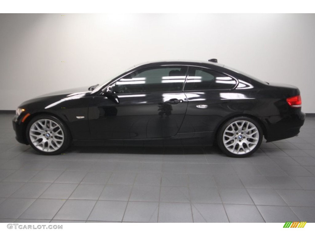 2009 3 Series 328i Coupe - Jet Black / Black photo #2
