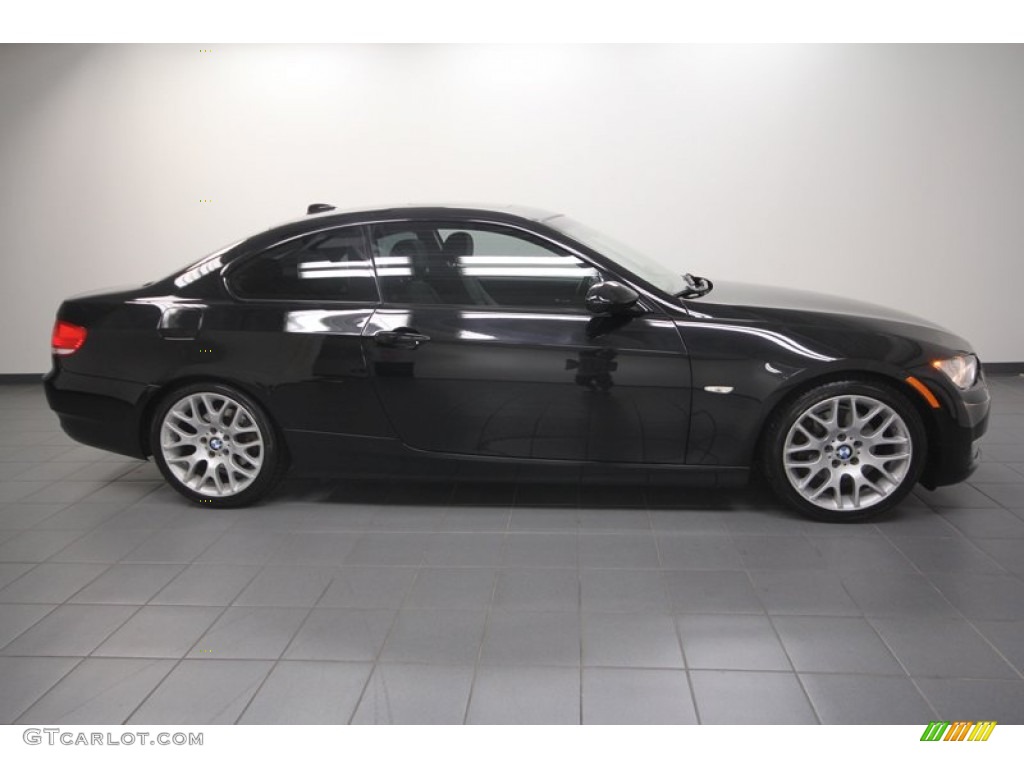 2009 3 Series 328i Coupe - Jet Black / Black photo #7