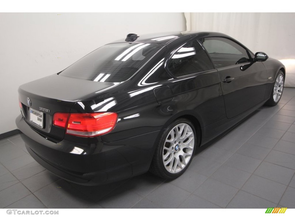 2009 3 Series 328i Coupe - Jet Black / Black photo #10