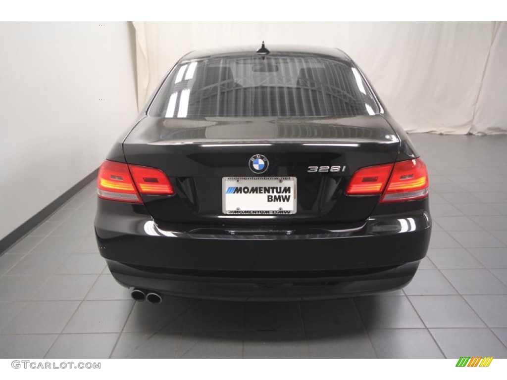2009 3 Series 328i Coupe - Jet Black / Black photo #11