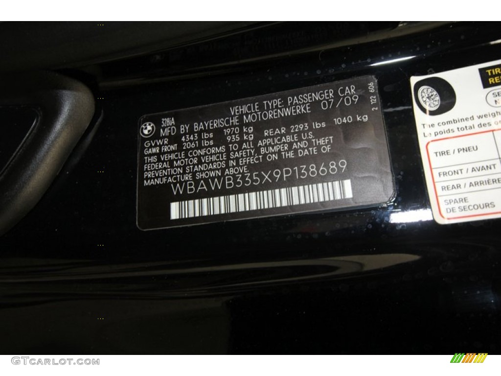 2009 3 Series 328i Coupe - Jet Black / Black photo #12