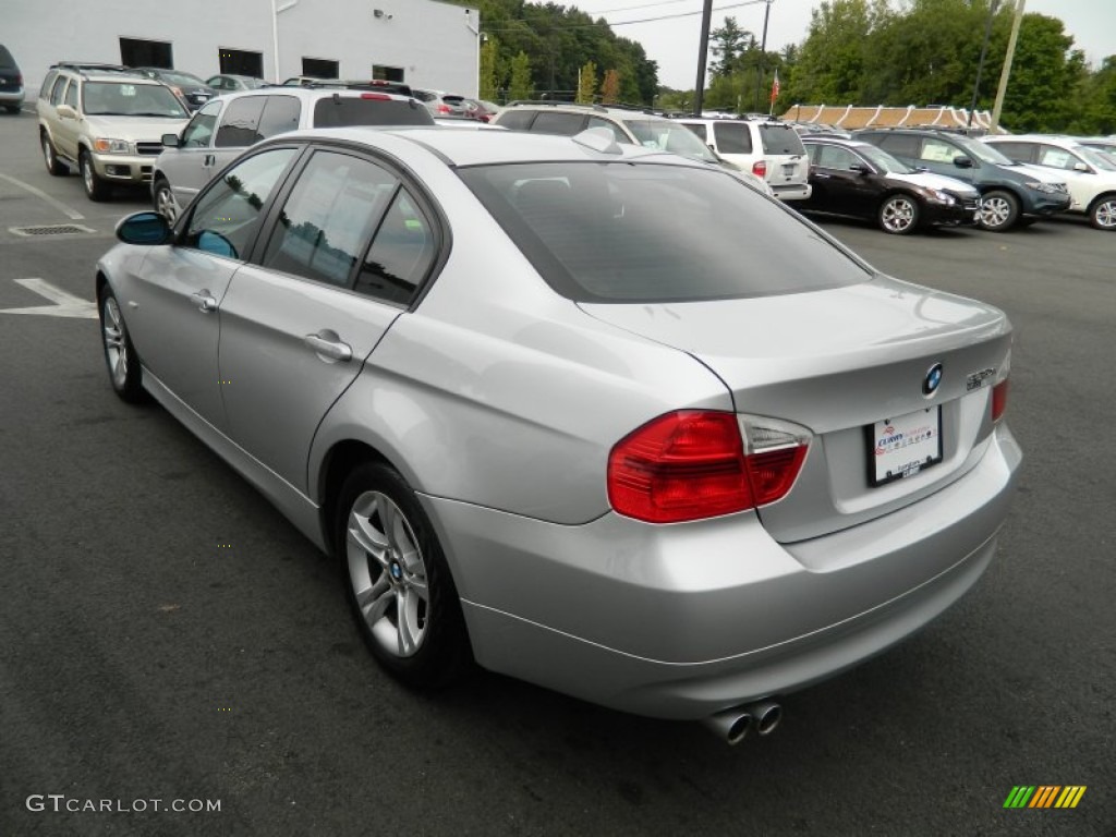 2008 3 Series 328xi Sedan - Titanium Silver Metallic / Black photo #3