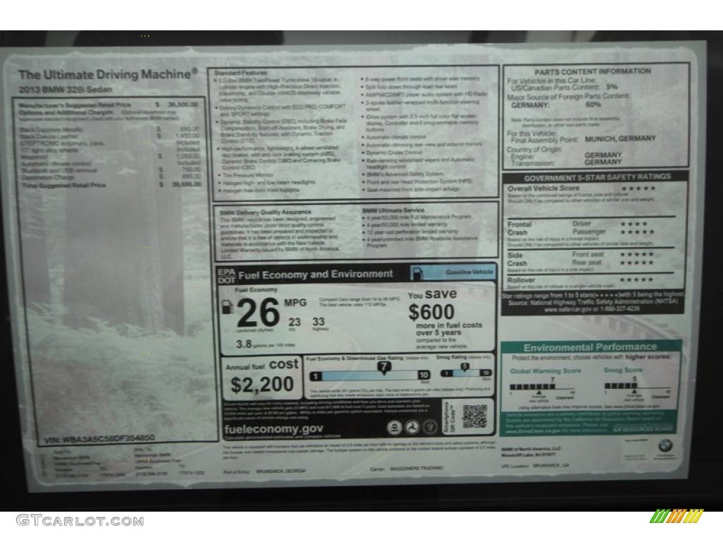 2013 3 Series 328i Sedan - Black Sapphire Metallic / Black photo #28