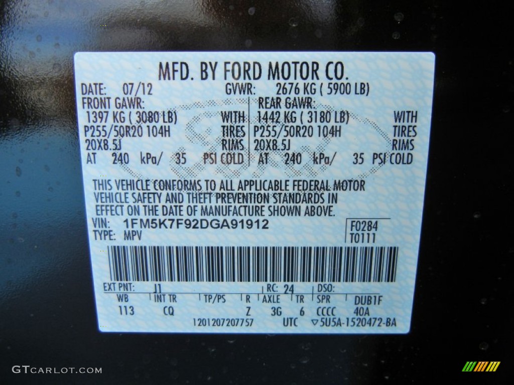 2013 Explorer Color Code J1 for Kodiak Brown Metallic Photo #70428835