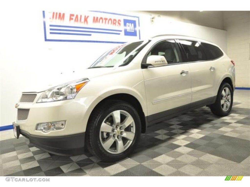 2012 Traverse LTZ AWD - White Diamond Tricoat / Light Gray/Ebony photo #1