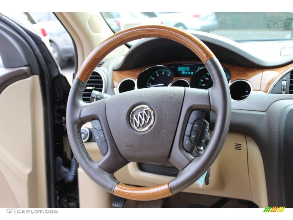 2010 Enclave CXL AWD - Carbon Black Metallic / Cashmere/Cocoa photo #17