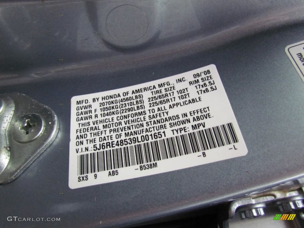 2009 CR-V EX 4WD - Glacier Blue Metallic / Gray photo #2