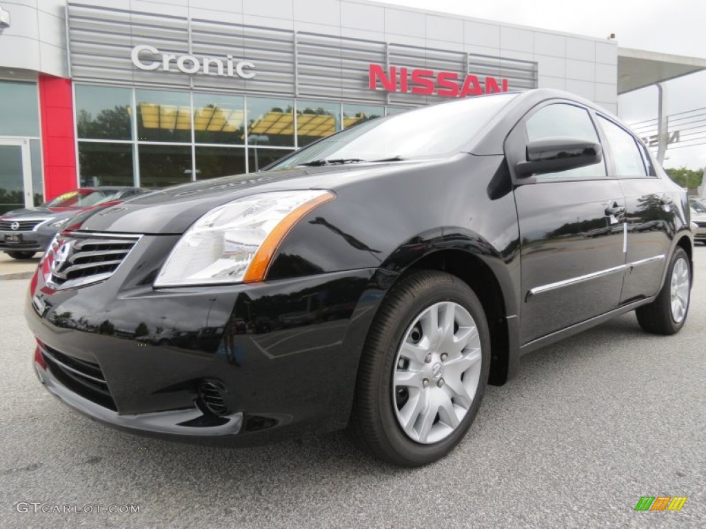 2012 Sentra 2.0 S - Super Black / Charcoal photo #1