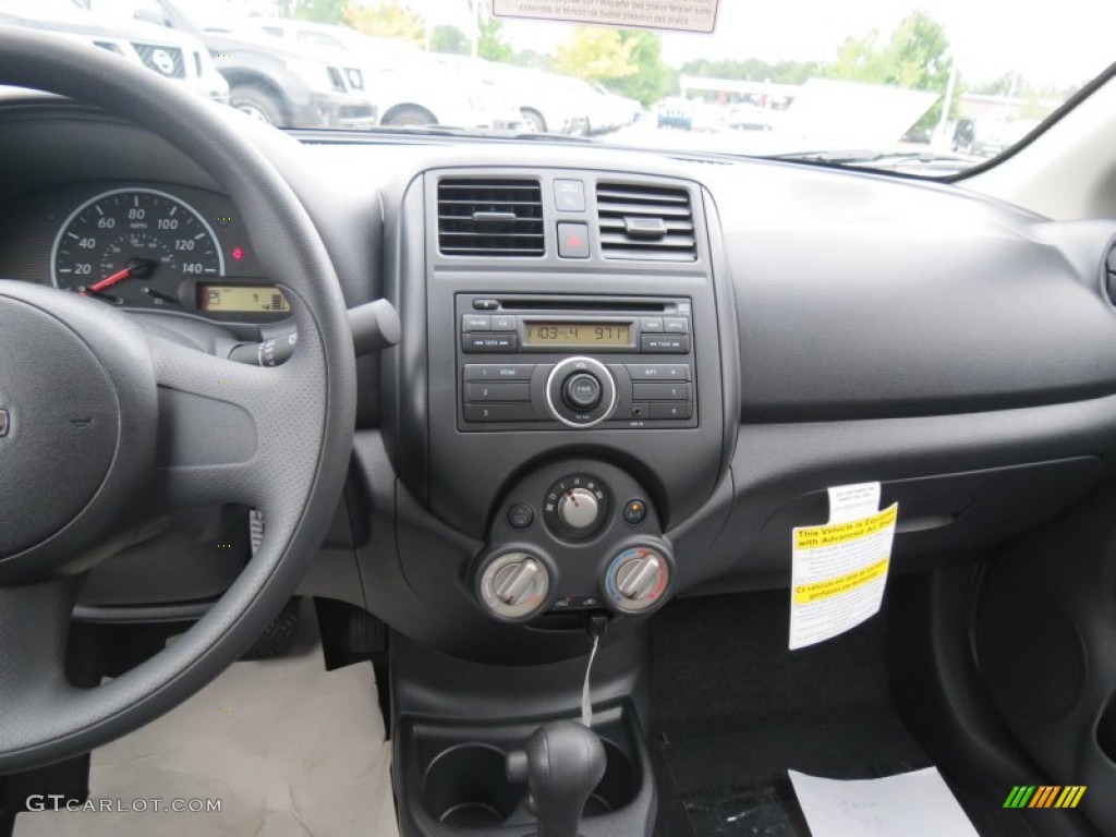 2012 Nissan Versa 1.6 S Sedan Charcoal Dashboard Photo #70445911