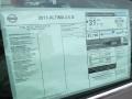 2013 Nissan Altima 2.5 S Window Sticker