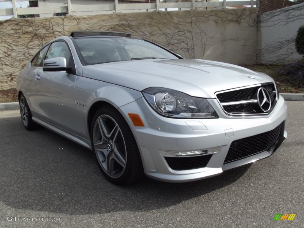 2012 C 63 AMG Coupe - Iridium Silver Metallic / AMG Black photo #1