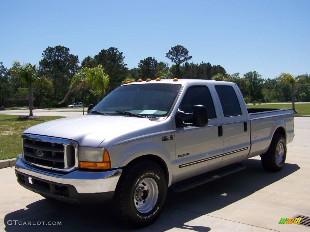 2000 F250 Super Duty XL Crew Cab - Silver Metallic / Medium Graphite photo #7