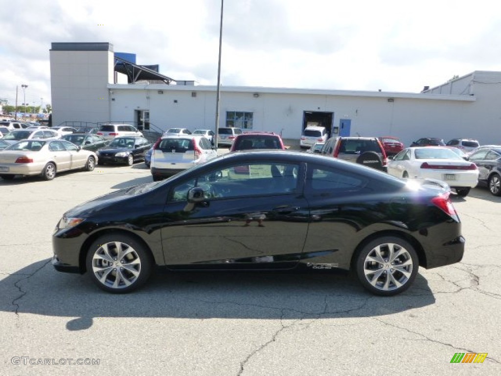 2012 Civic Si Coupe - Crystal Black Pearl / Black photo #1