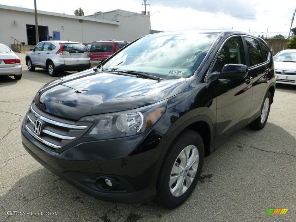 2012 CR-V EX 4WD - Crystal Black Pearl / Black photo #8