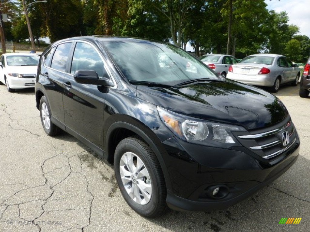 2012 CR-V EX 4WD - Crystal Black Pearl / Black photo #6