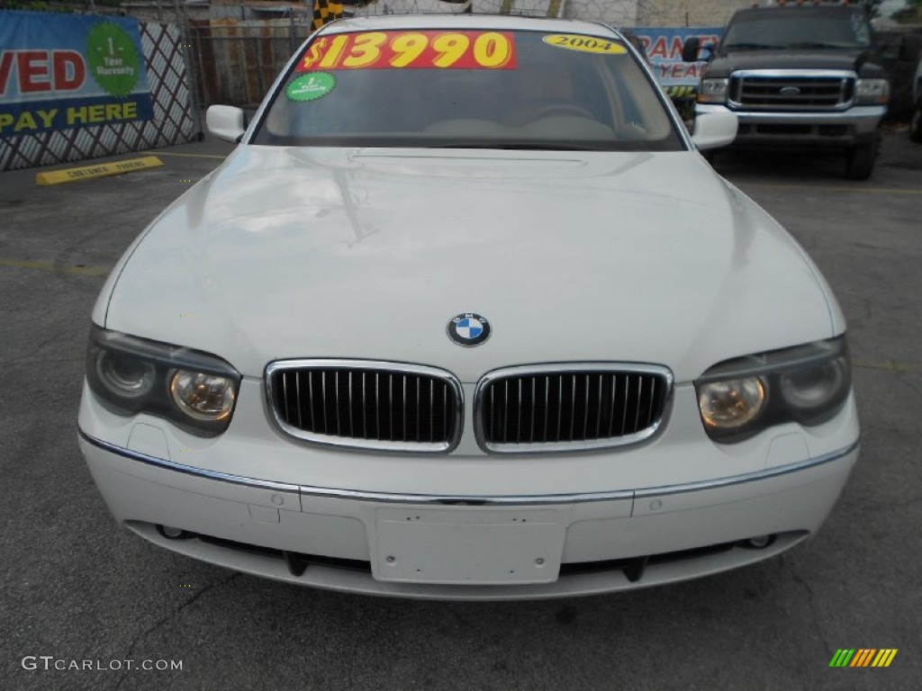 2004 7 Series 745Li Sedan - Alpine White / Dark Beige/Beige III photo #2