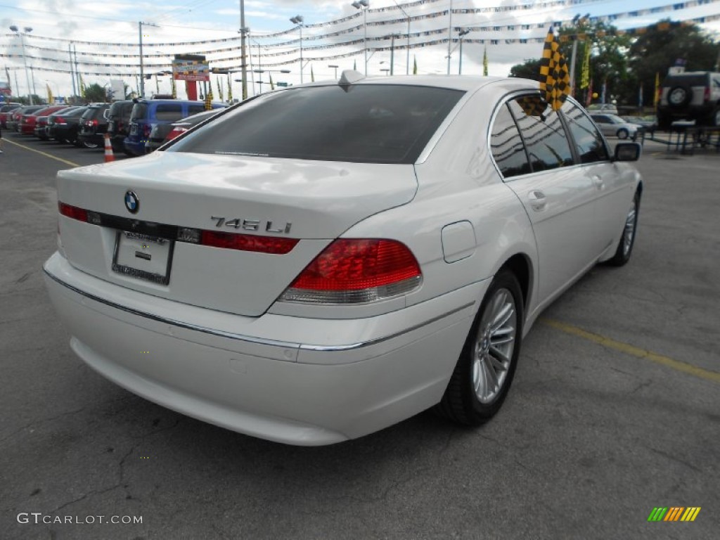2004 7 Series 745Li Sedan - Alpine White / Dark Beige/Beige III photo #6