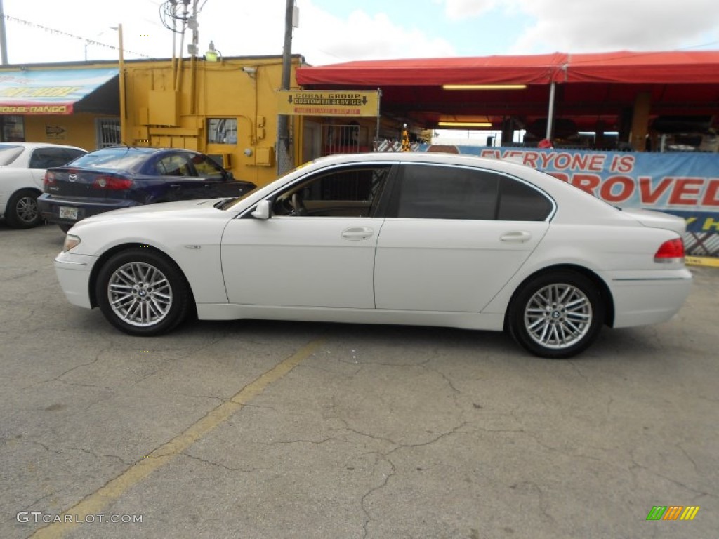 2004 7 Series 745Li Sedan - Alpine White / Dark Beige/Beige III photo #9