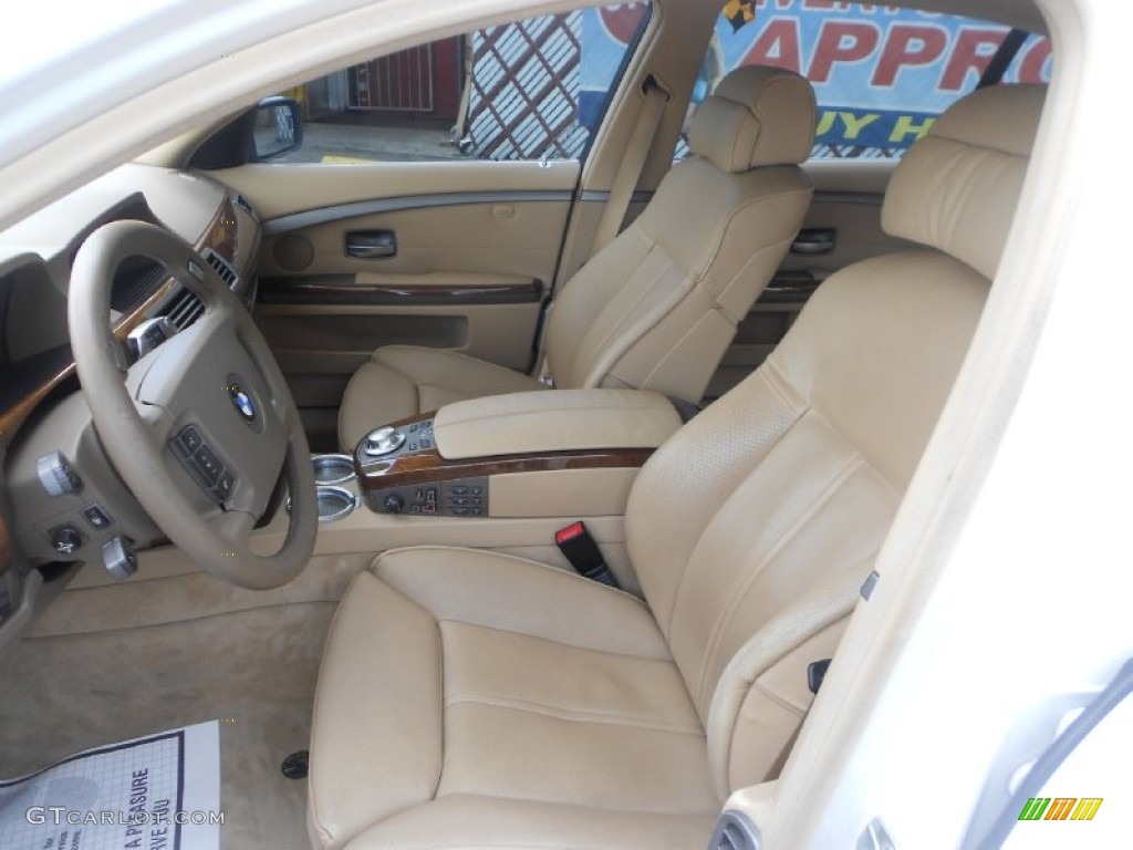 2004 7 Series 745Li Sedan - Alpine White / Dark Beige/Beige III photo #12