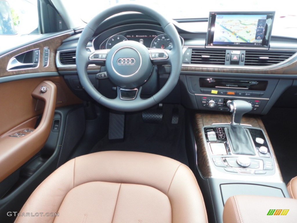 2013 Audi A6 2.0T Sedan Nougat Brown Dashboard Photo #70450684