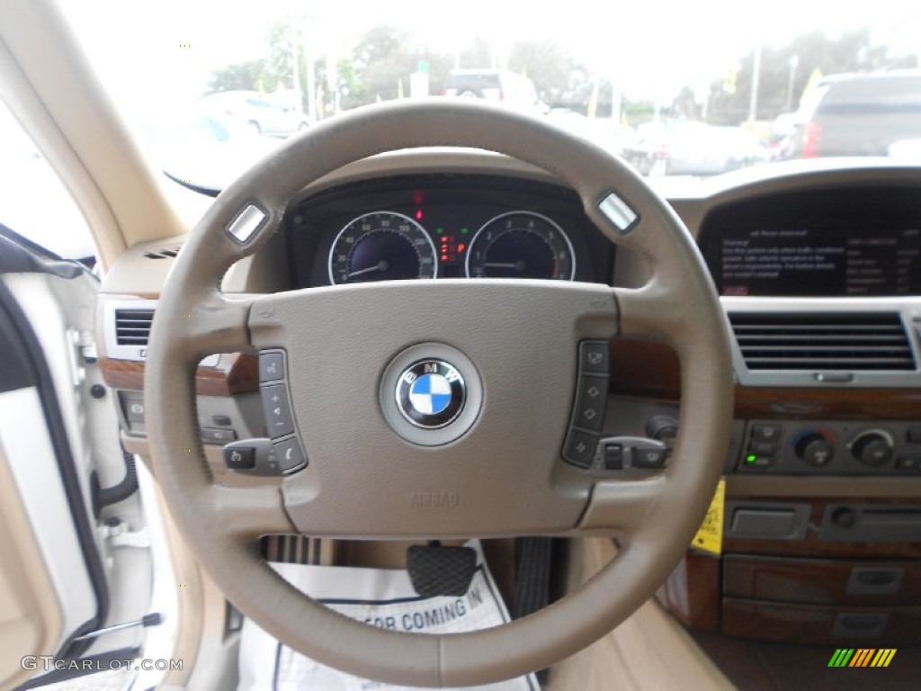 2004 7 Series 745Li Sedan - Alpine White / Dark Beige/Beige III photo #19