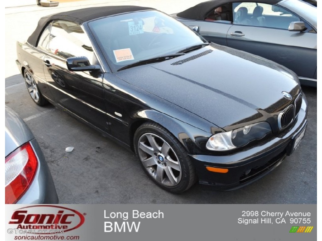 2002 3 Series 325i Convertible - Jet Black / Black photo #1