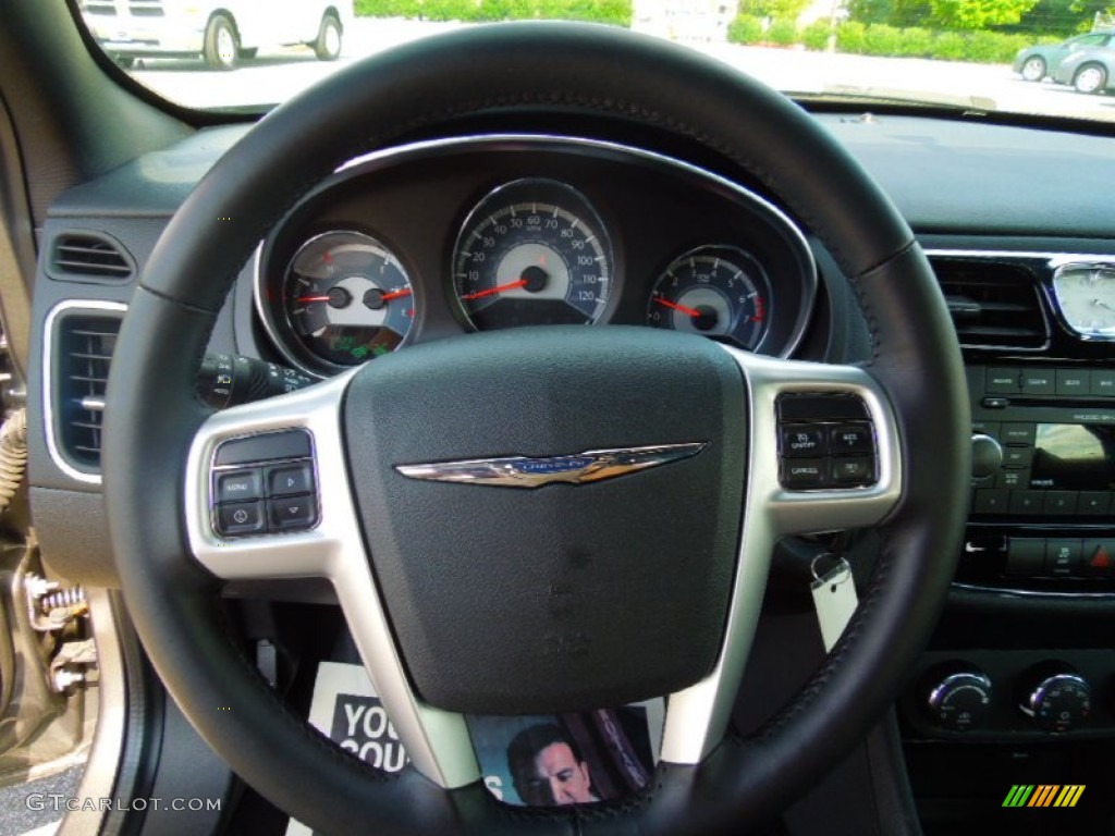 2012 Chrysler 200 Touring Sedan Black Steering Wheel Photo #70452442