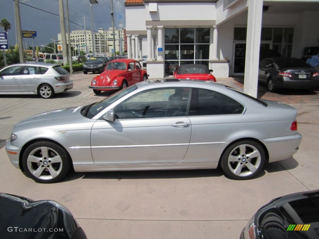 2006 3 Series 325i Coupe - Titanium Silver Metallic / Black photo #2