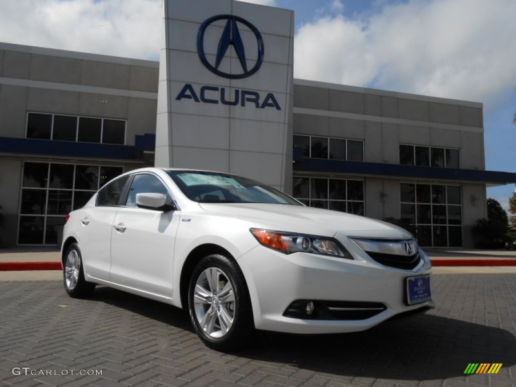 2013 ILX 1.5L Hybrid Technology - Bellanova White Pearl / Ebony photo #1