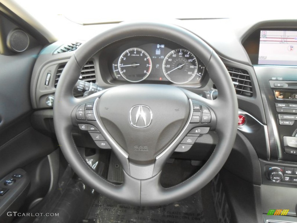2013 Acura ILX 1.5L Hybrid Technology Ebony Steering Wheel Photo #70456693