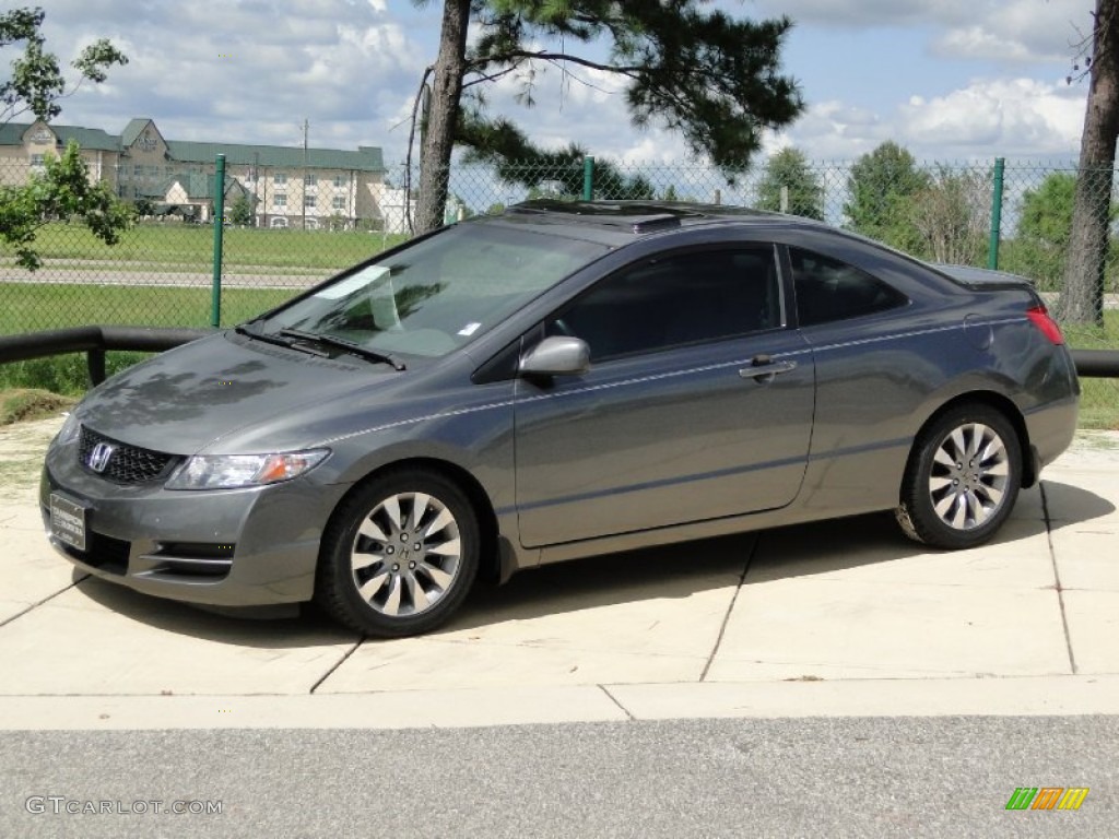 2010 Civic EX Coupe - Polished Metal Metallic / Gray photo #8