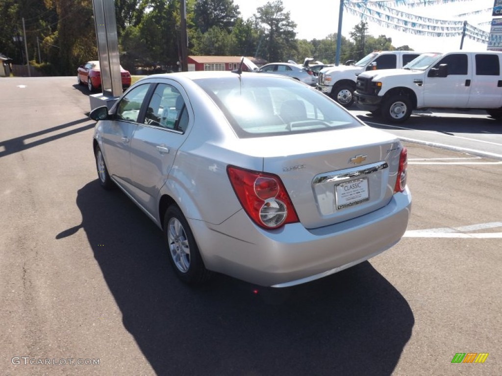 2012 Sonic LT Sedan - Silver Ice Metallic / Jet Black/Brick photo #3