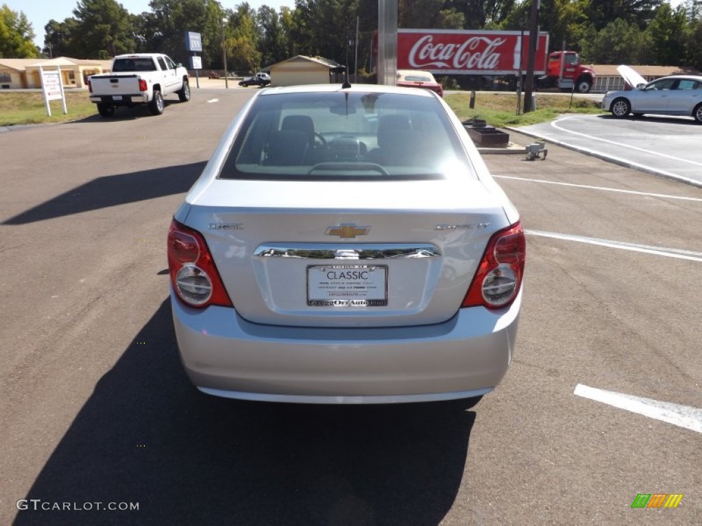 2012 Sonic LT Sedan - Silver Ice Metallic / Jet Black/Brick photo #4