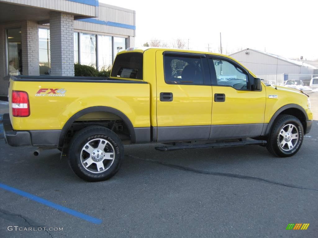 2004 F150 FX4 SuperCrew 4x4 - Blazing Yellow / Black/Medium Flint photo #4