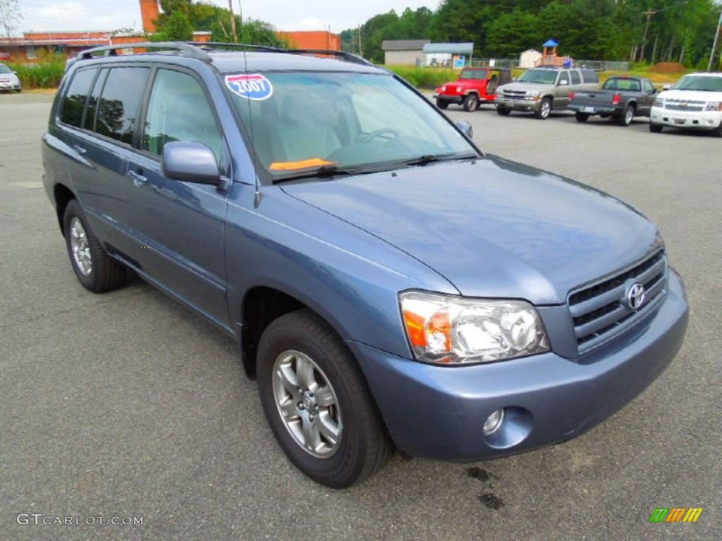 2007 Highlander V6 - Bluestone Metallic / Ash Gray photo #1