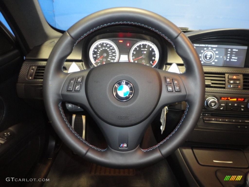 2011 BMW M3 Coupe Black Novillo Leather Steering Wheel Photo #70460239