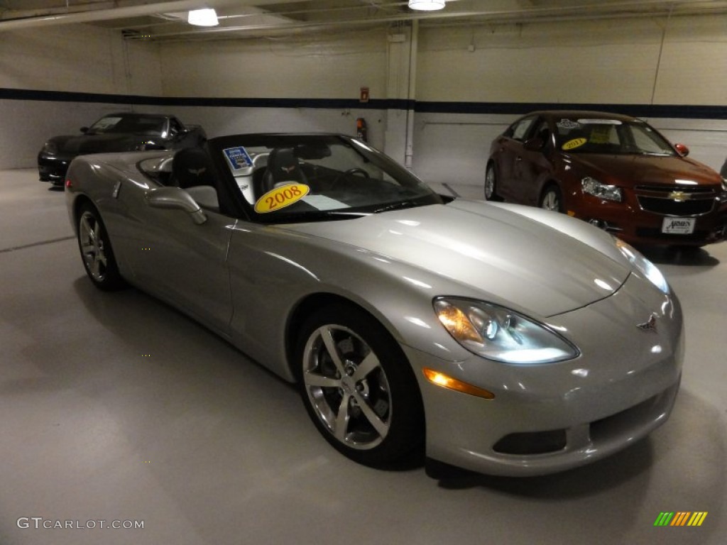 2008 Corvette Convertible - Machine Silver Metallic / Ebony/Titanium photo #4