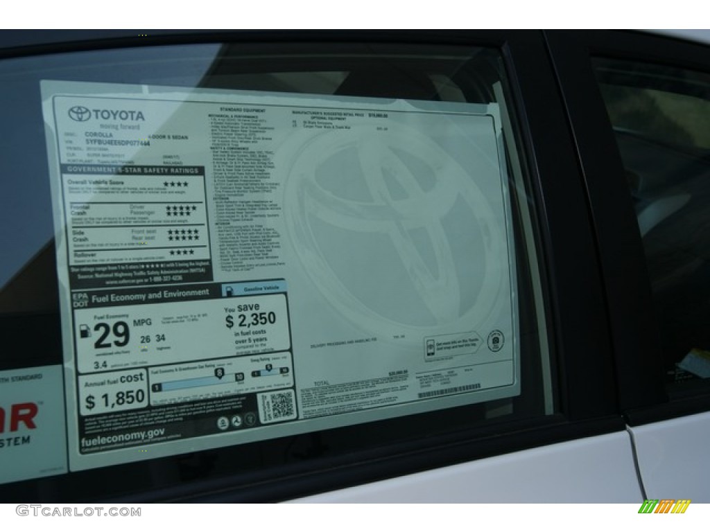 2013 Corolla S - Super White / Dark Charcoal photo #10