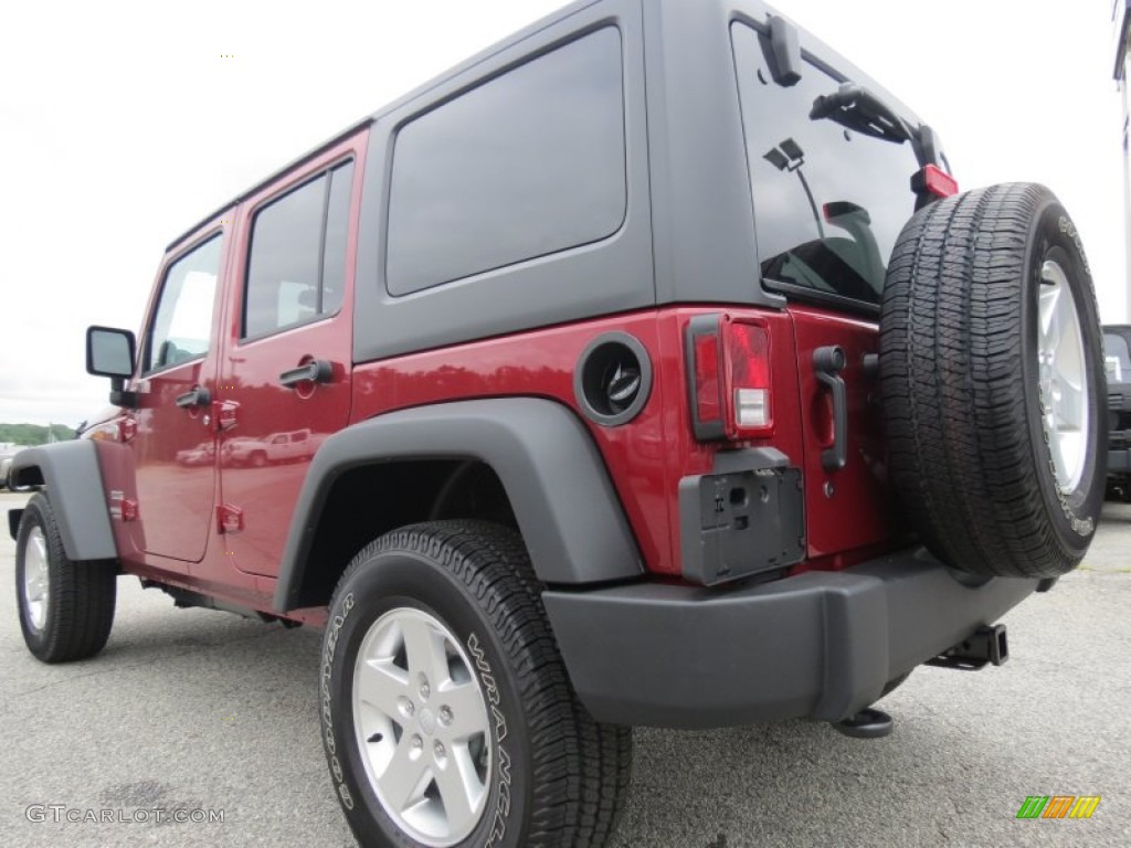 2013 Wrangler Unlimited Sport 4x4 - Deep Cherry Red Crystal Pearl / Black photo #5