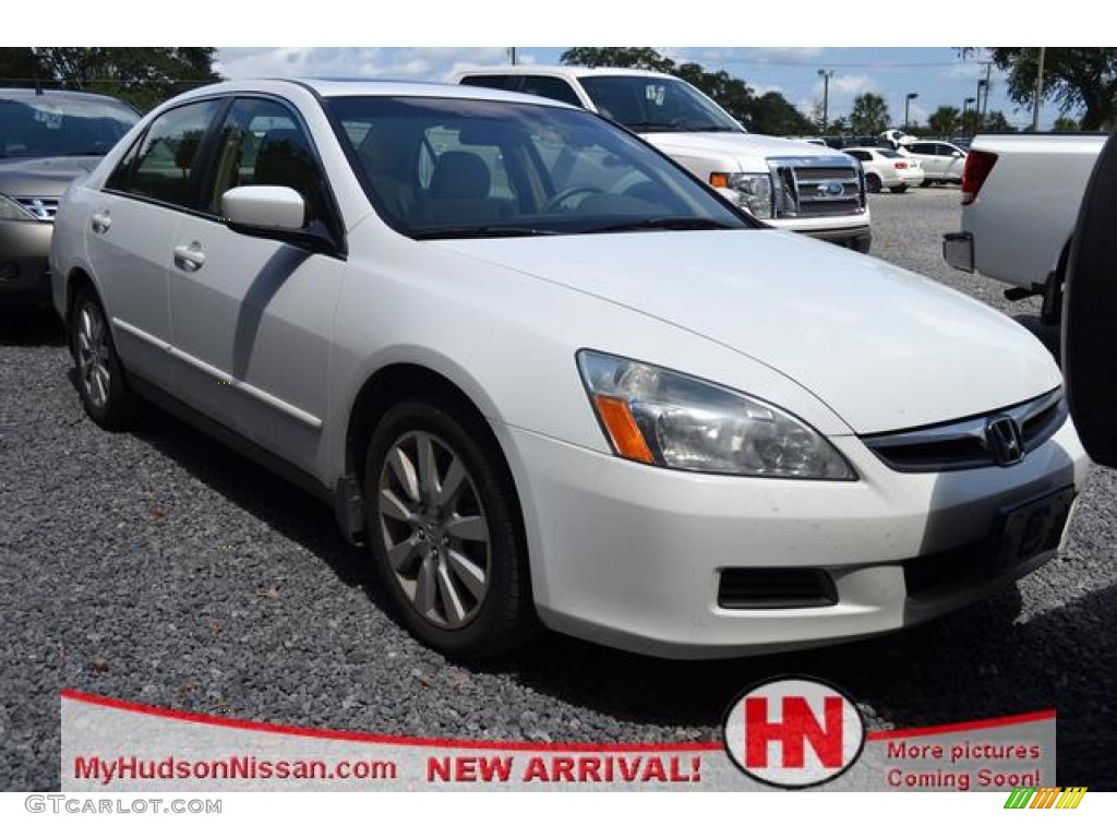 2006 Accord LX V6 Sedan - Taffeta White / Ivory photo #1
