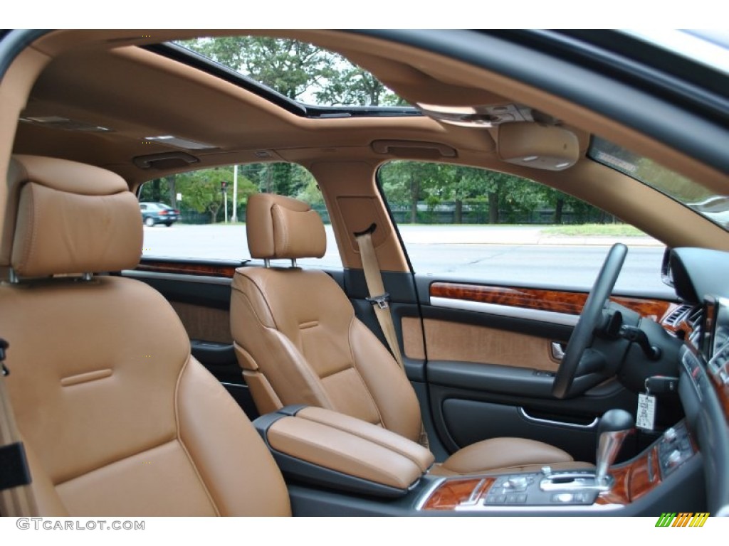 Amaretto/Black Valcona Leather Interior 2009 Audi A8 L 4.2 quattro Photo #70466878